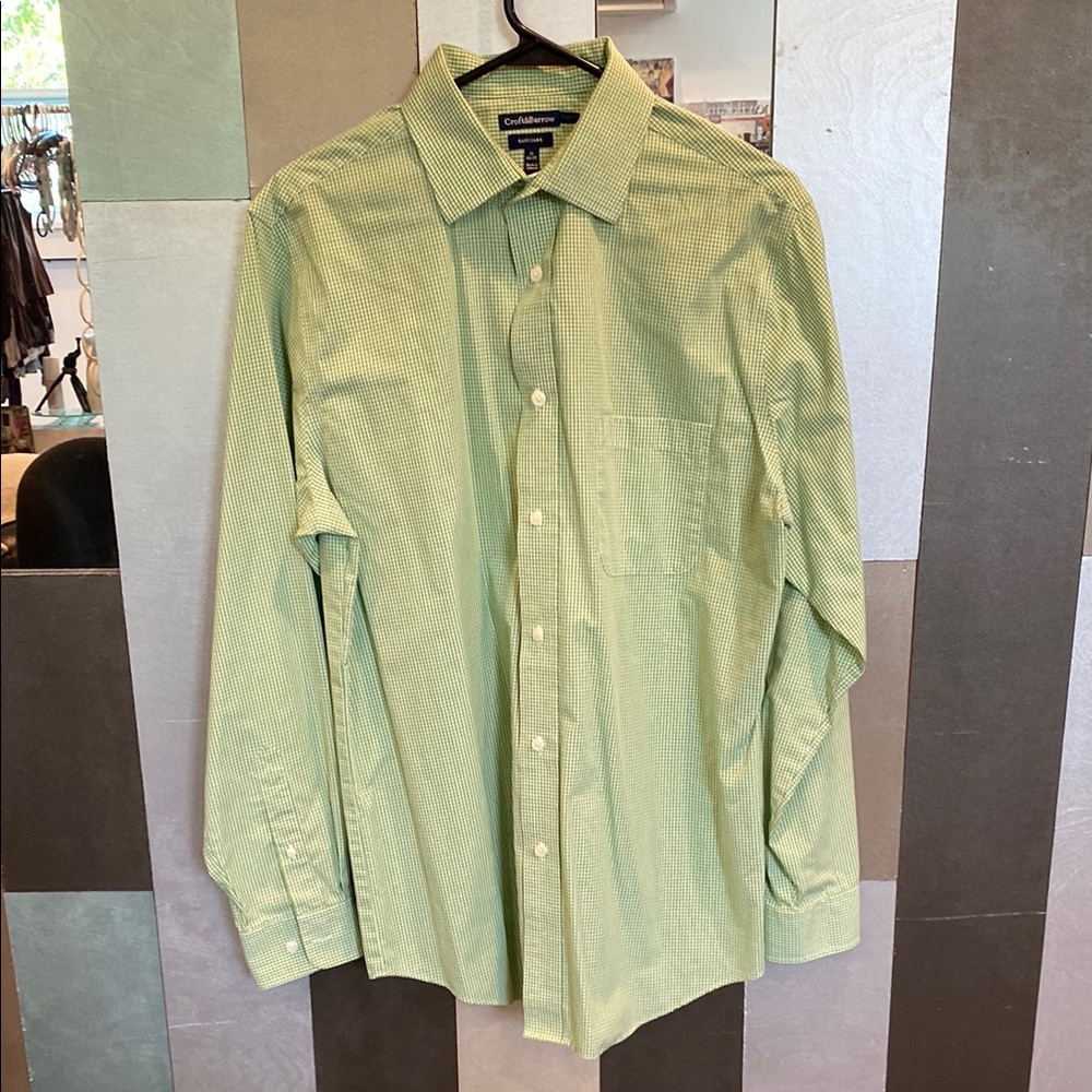 NWOT Croft & Barrow Green Men's Dress Shirt